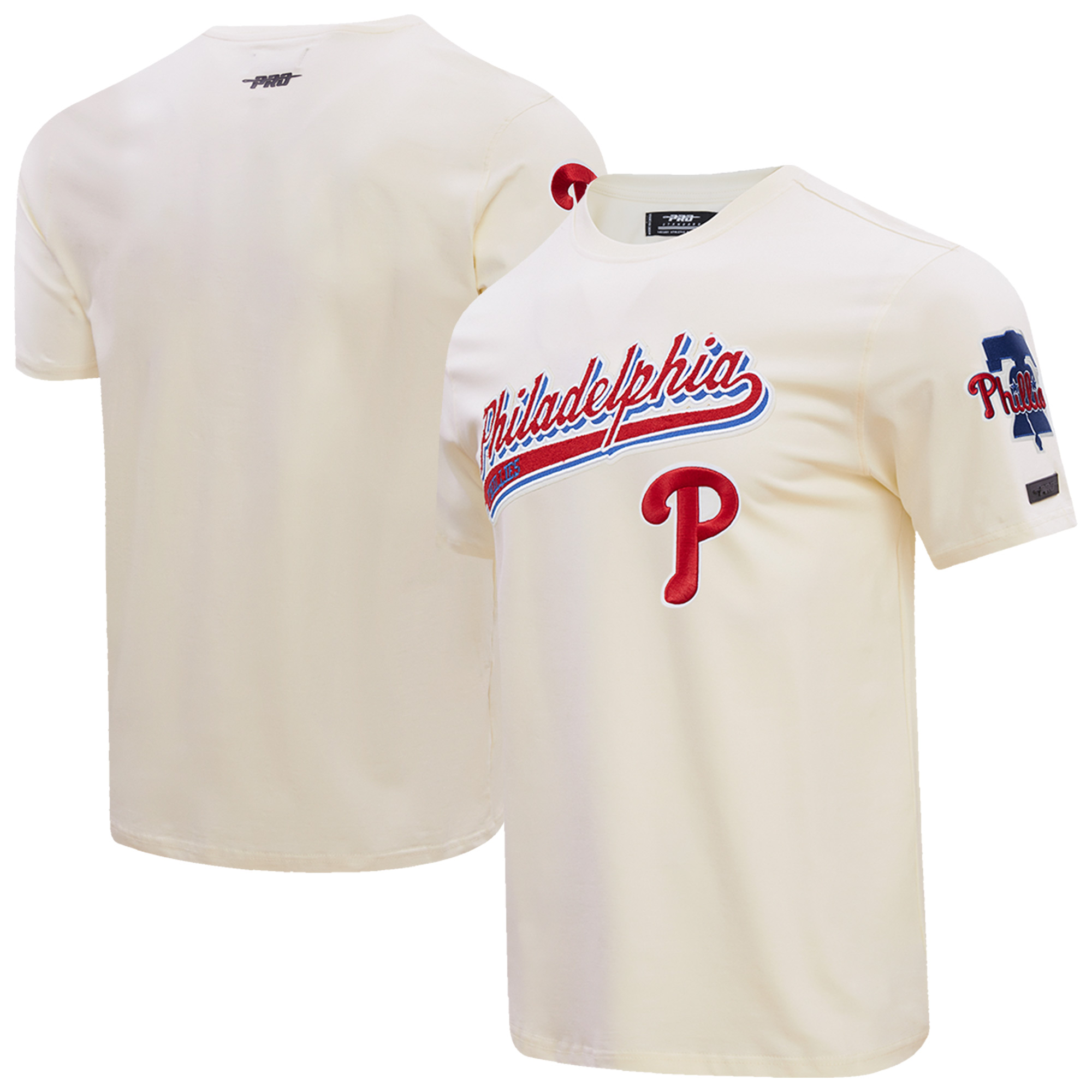 Men's Pro Standard Cream Philadelphia Phillies Script Tail T-Shirt