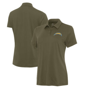 Women's Antigua  Olive Los Angeles Chargers Reprocess Polo