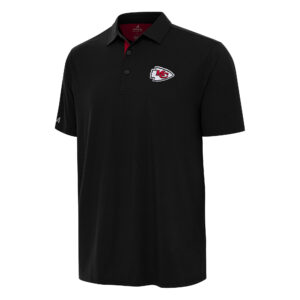 Men's Antigua Black/Red Kansas City Chiefs Era Polo