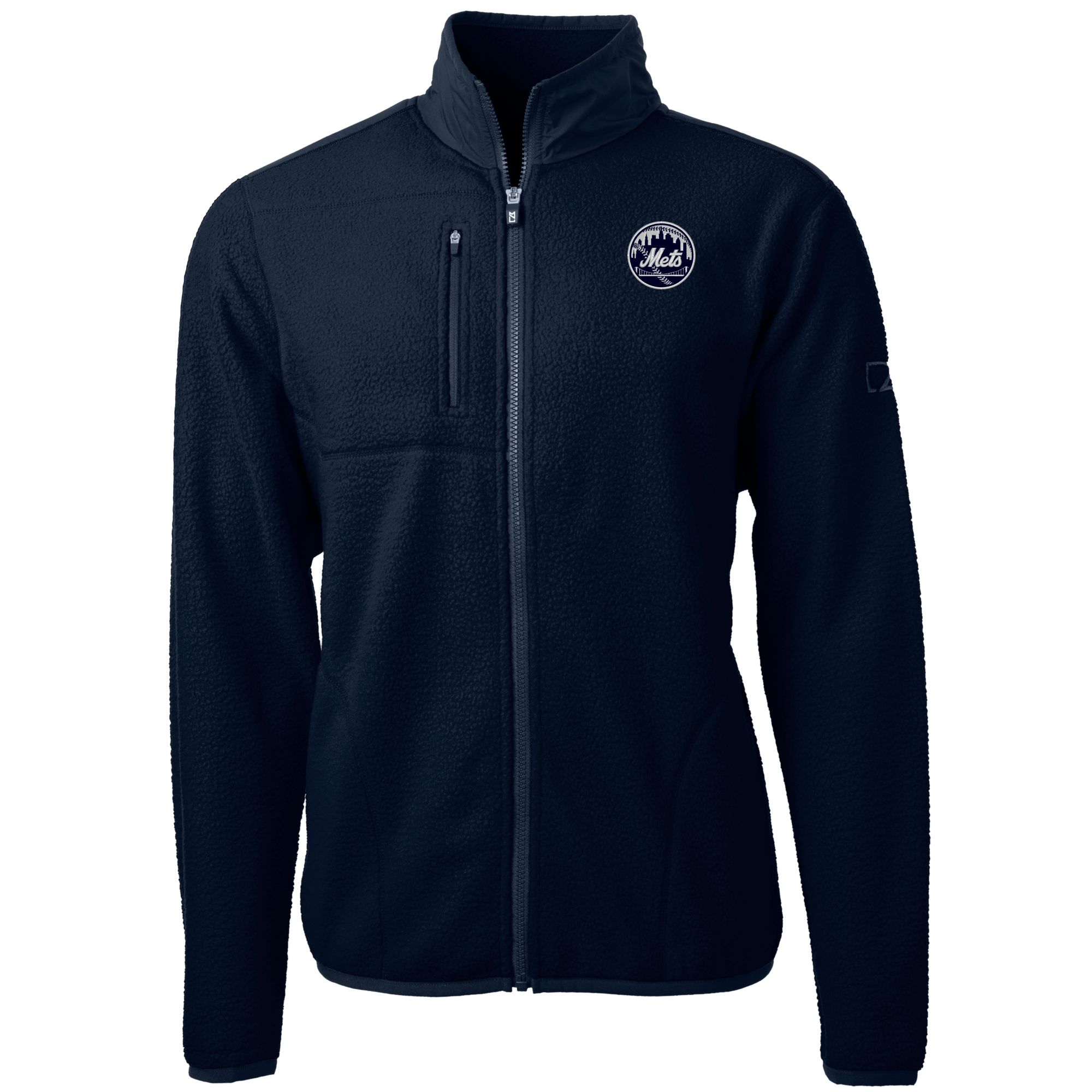 Men's Cutter & Buck Navy New York Mets Cascade Eco Sherpa Fleece Full-Zip Jacket - Image 3