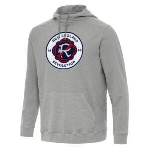 Men's Antigua  Heather Gray New England Revolution Cloud Pullover Hoodie