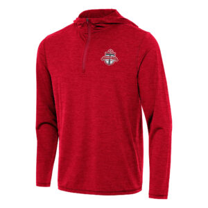 Men's Antigua Heather Red Toronto FC Tidy Quarter-Zip Hoodie