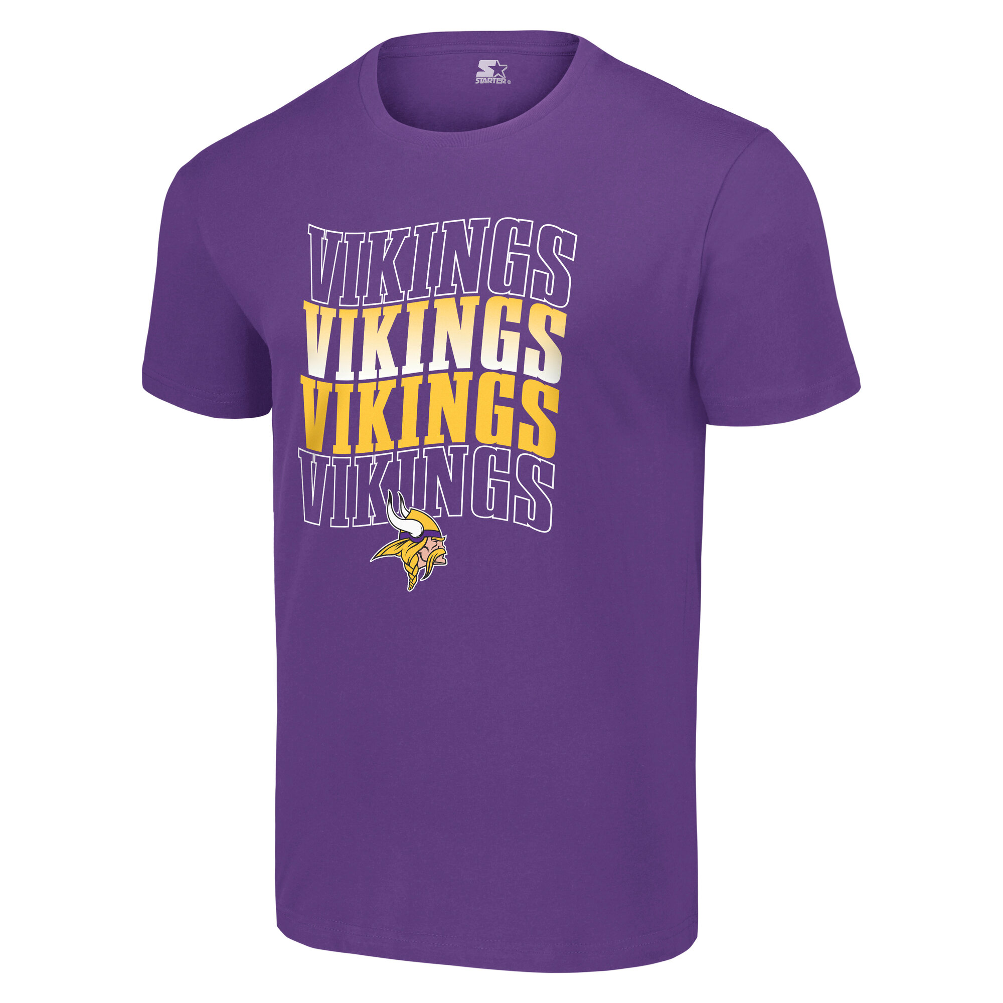 Men's Starter Purple Minnesota Vikings Four Team Name Logo T-Shirt - Image 6