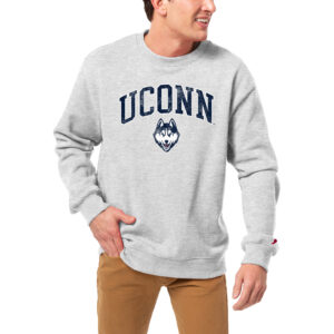 Men's League Collegiate Wear Heather Gray UConn Huskies Essentials 2.0 Fleece Pullover Sweatshirt