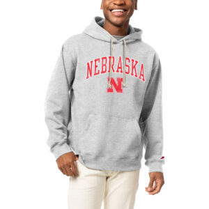 Men's League Collegiate Wear Heather Gray Nebraska Huskers Essentials 2.0 Fleece Pullover Hoodie
