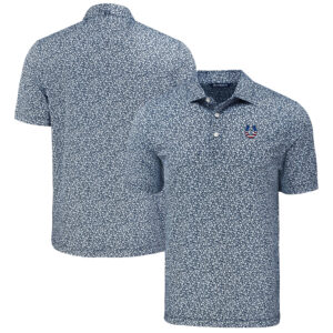 Men's Cutter & Buck Navy Indianapolis Colts Pike Eco Flora Print Polo