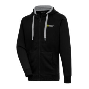 Men's Antigua Black George Mason Patriots Victory Raglan Full-Zip Hoodie Jacket