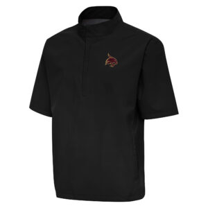 Men's Antigua  Black Texas State Bobcats Brisk Quarter-Zip Windbreaker