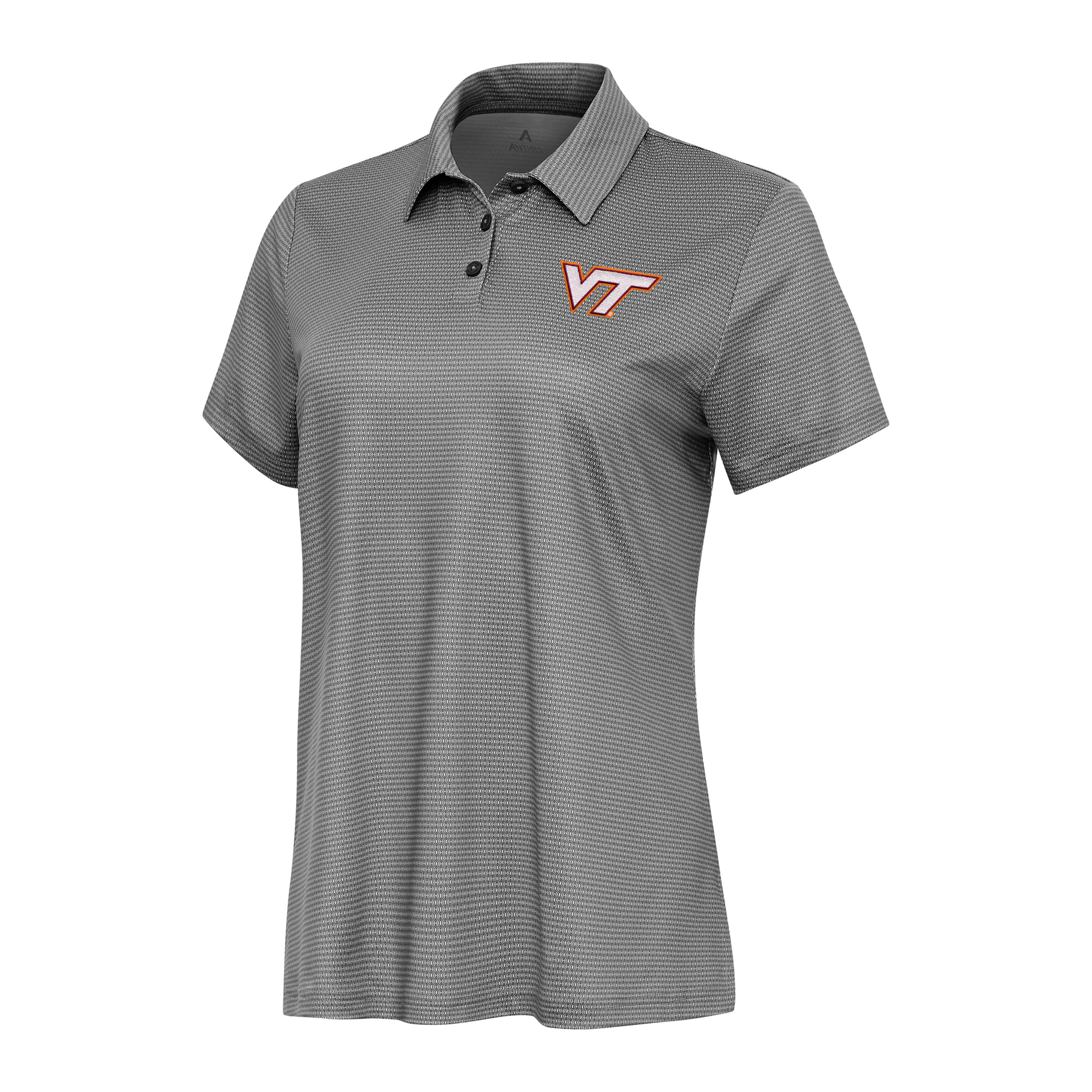 Women's Antigua White/Black Virginia Tech Hokies Rings Polo