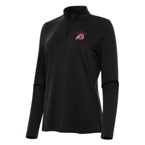 Women's Antigua Black Utah Utes Reprocess Quarter-Zip Top