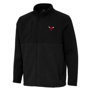 Men's Antigua Black Chicago Bulls Daily Fused Full-Zip Jacket