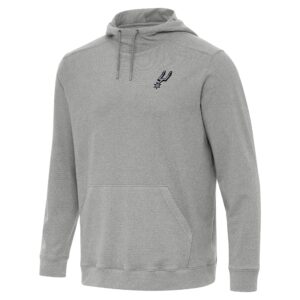 Men's Antigua Heather Gray San Antonio Spurs Cloud Pullover Hoodie