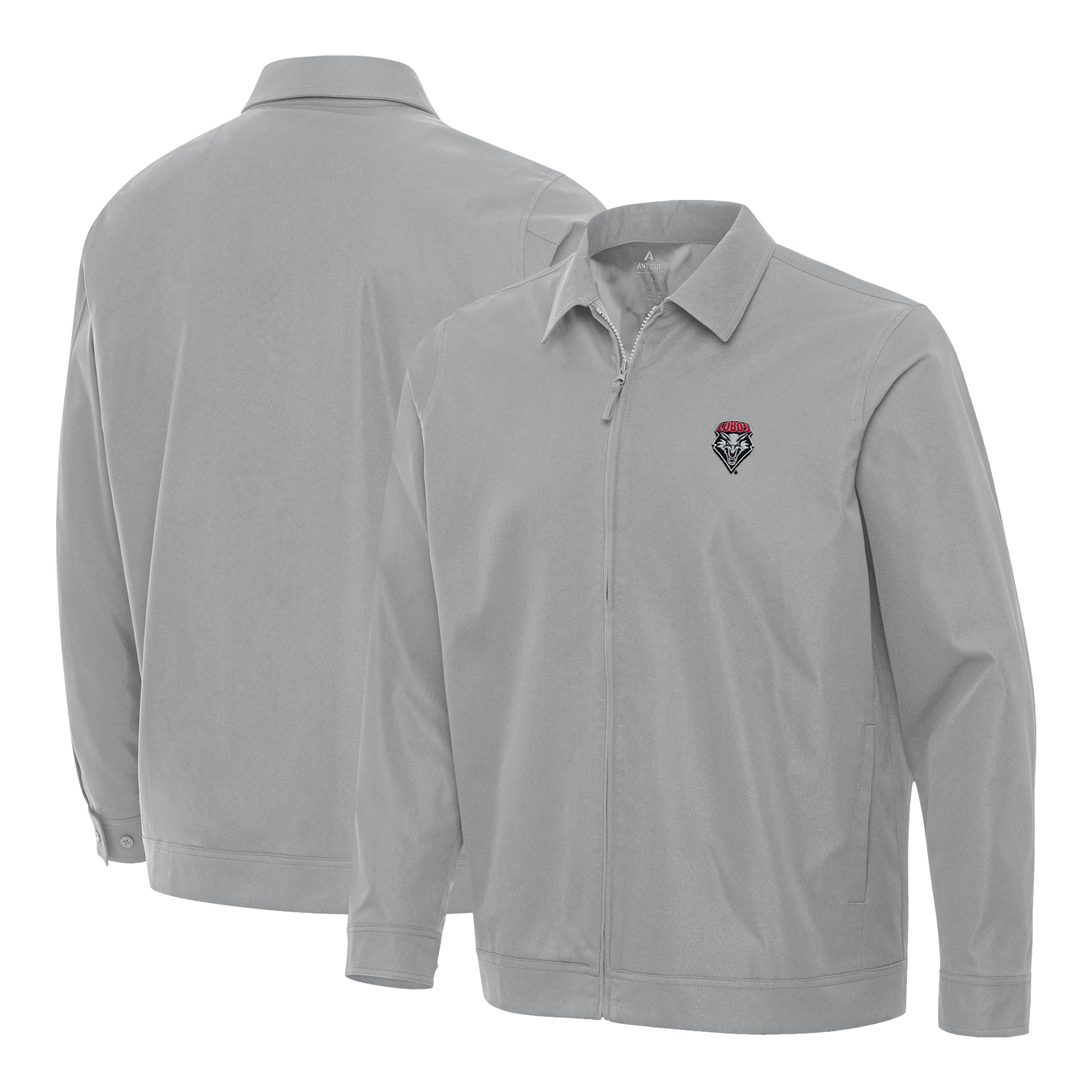 Men's Antigua Gray New Mexico Lobos Pivot Full-Zip Jacket