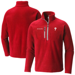 Men's Columbia  Red Philadelphia Phillies Fast Trek III Half-Zip Fleece Pullover