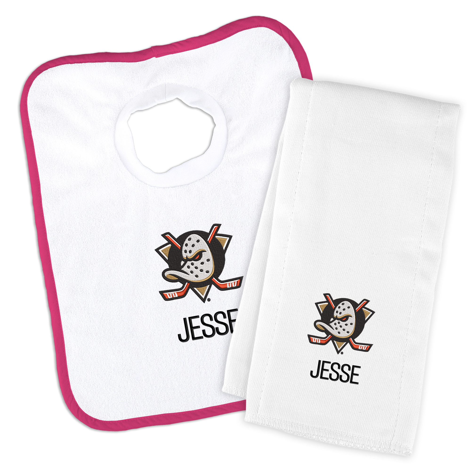 Chad & Jake Anaheim Ducks Personalized Logo & Bib Set