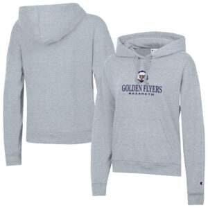 Women's Champion  Gray Nazareth University Golden Flyers Powerblend Fleece Pullover Hoodie