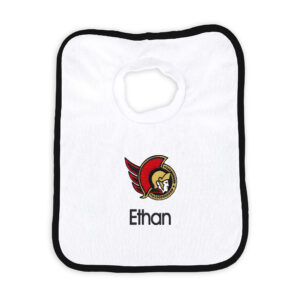 Newborn & Infant White Ottawa Senators Personalized Bib