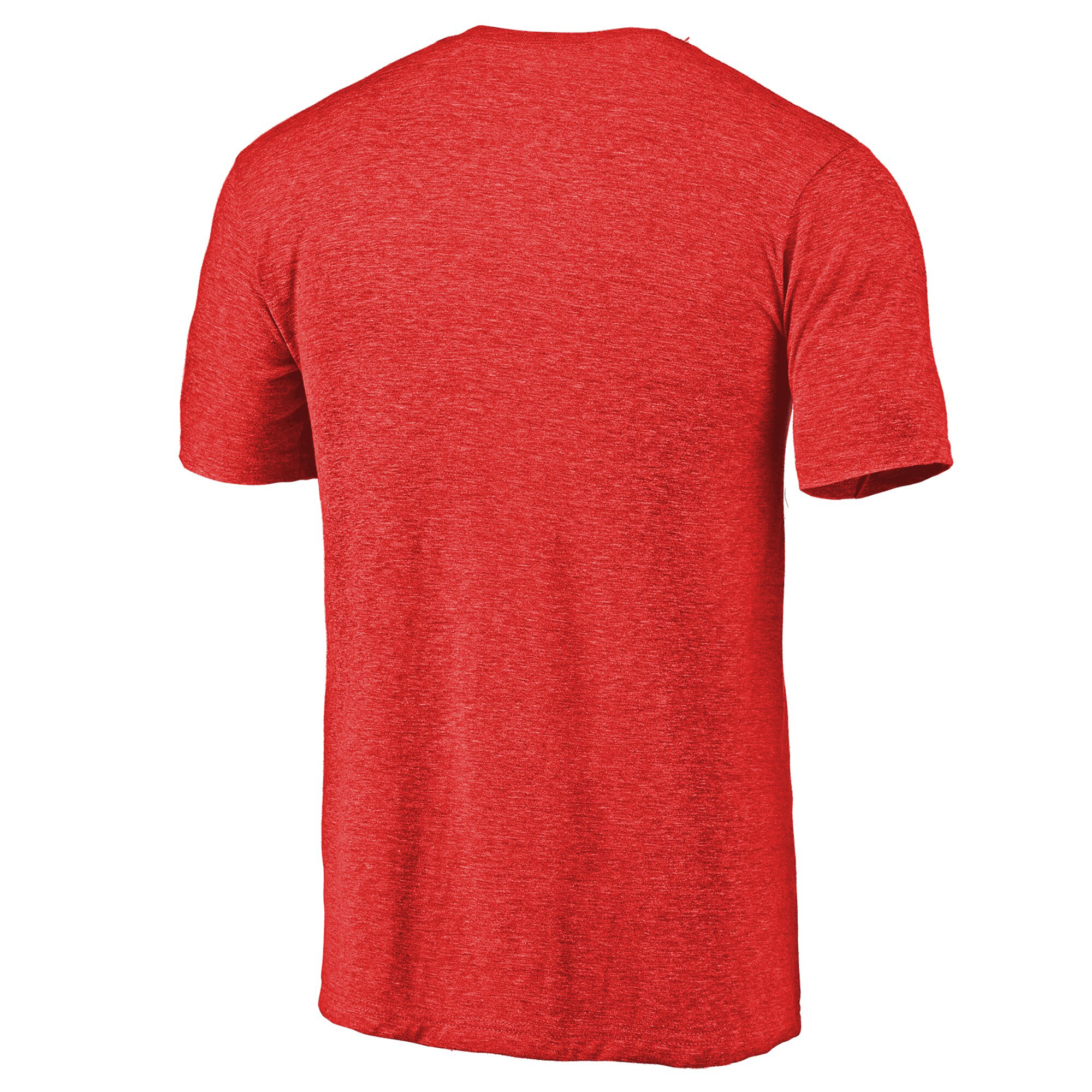 Men's Red Columbus Blue Jackets Distressed Team Primary Logo Tri-Blend T-Shirt - Image 7