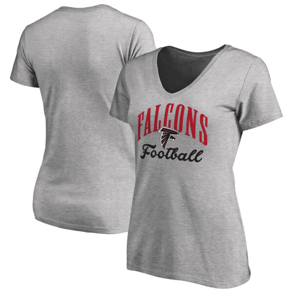 Women's Heather Gray Atlanta Falcons Victory Script V-Neck T-Shirt