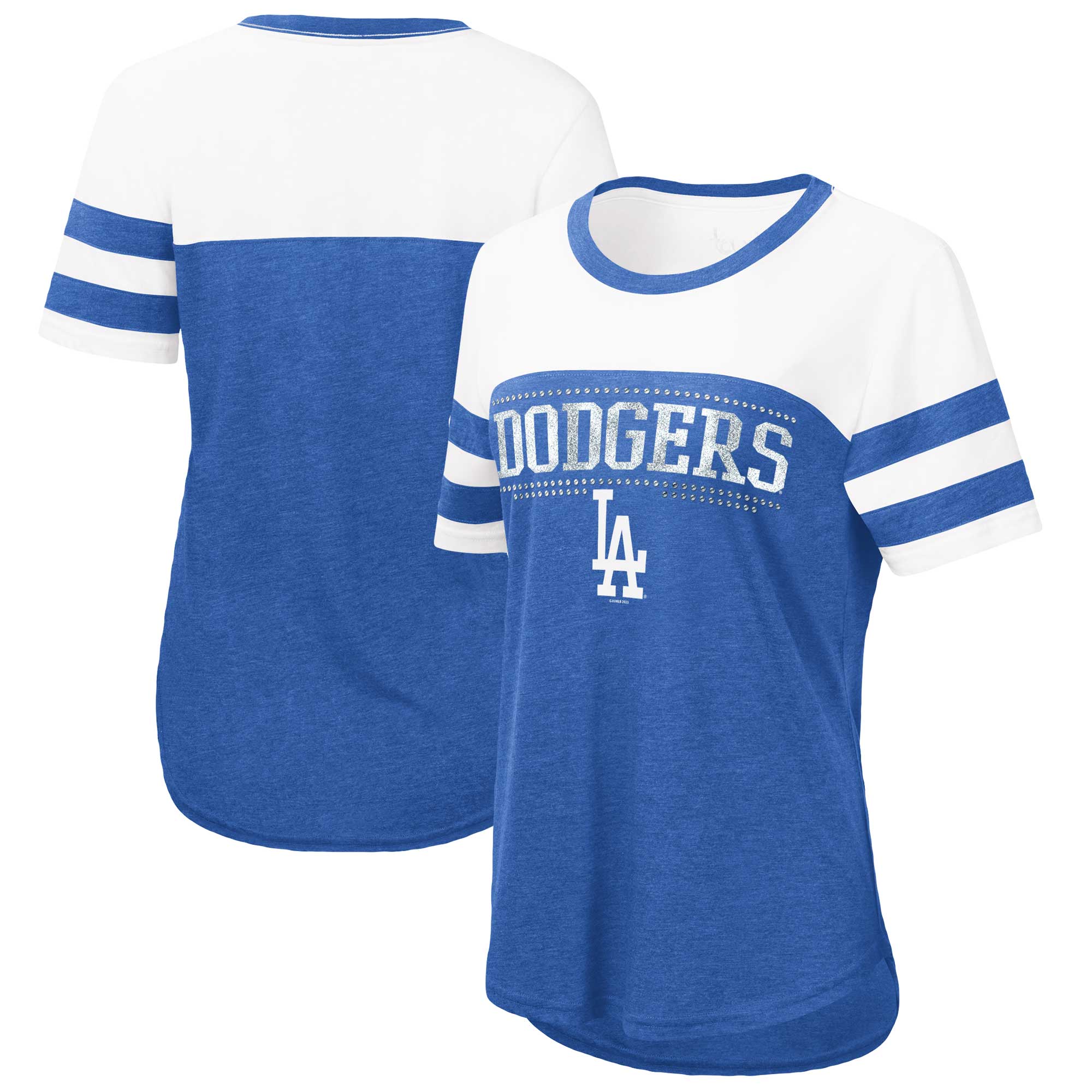 Women's Touch Royal/White Los Angeles Dodgers Setter Lightweight Fitted T-Shirt - Image 5