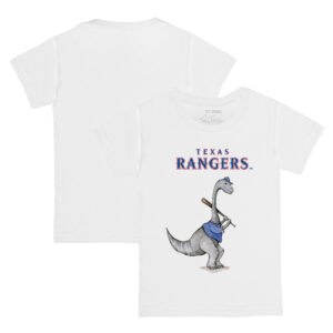 Toddler Tiny Turnip White Texas Rangers Bronto T-Shirt