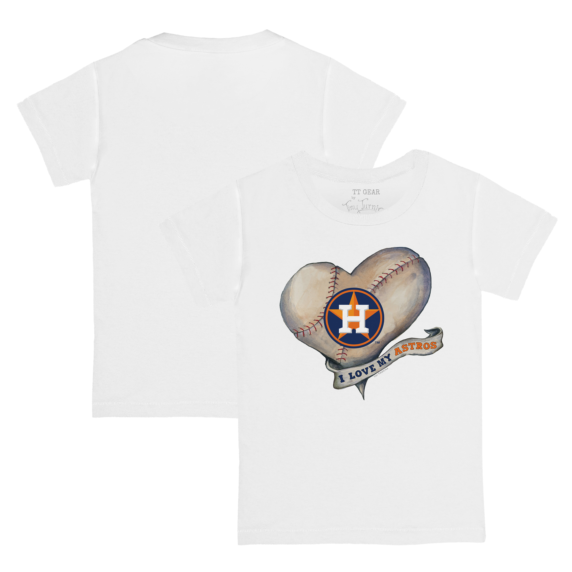 Youth Tiny Turnip White Houston Astros Heart Banner T-Shirt