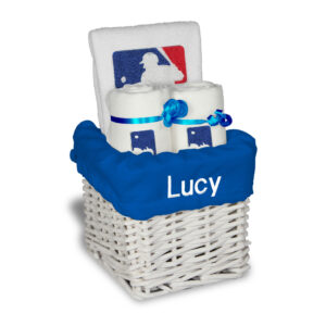 White MLB Personalized Small Gift Basket