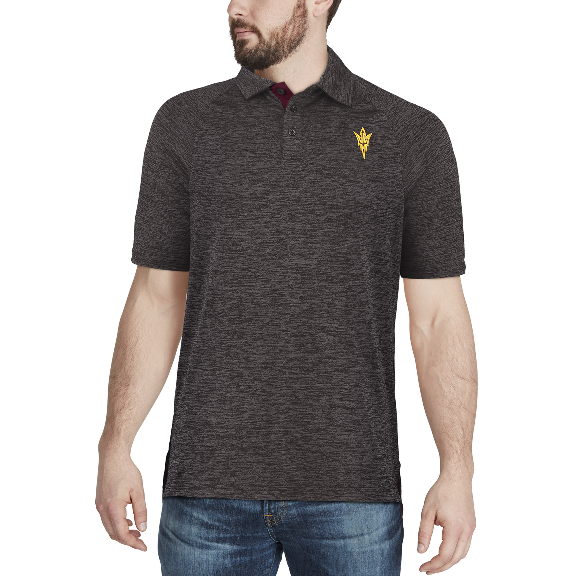 Men's Colosseum Black Arizona State Sun Devils Down Swing Polo - Image 10