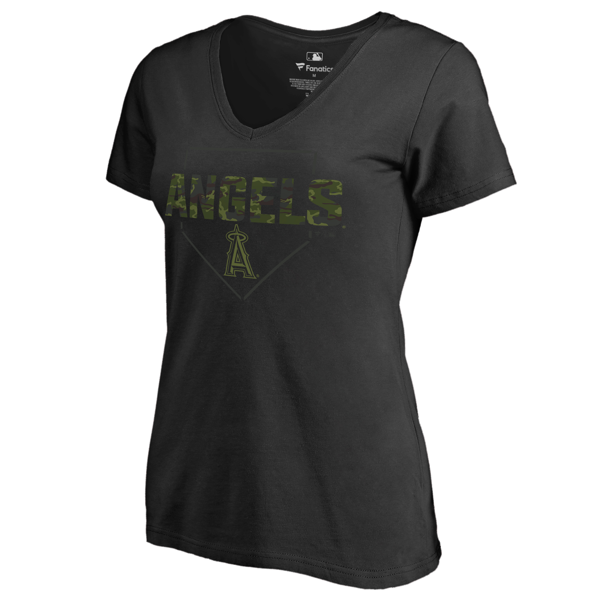 Los Angeles Angels Women's Camo T-Shirt - Black - Image 3