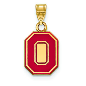 Women's Ohio State Buckeyes Gold Plated Small Enamel Pendant