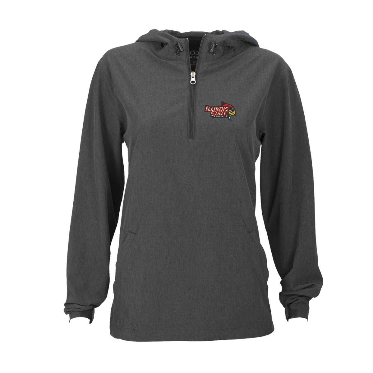 Women's Charcoal Illinois State Redbirds Pullover Stretch Anorak Jacket