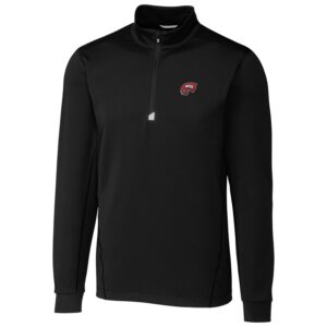 Men's Cutter & Buck Black Western Kentucky Hilltoppers Collegiate Big & Tall Traverse Half-Zip Jacket