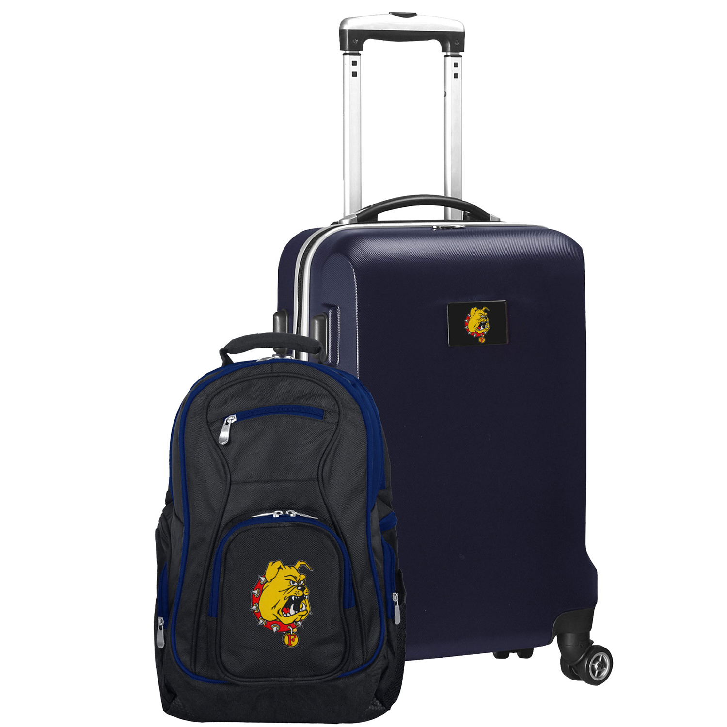 Ferris State Bulldogs Deluxe 2-Piece Backpack and Carry-On Set - Navy