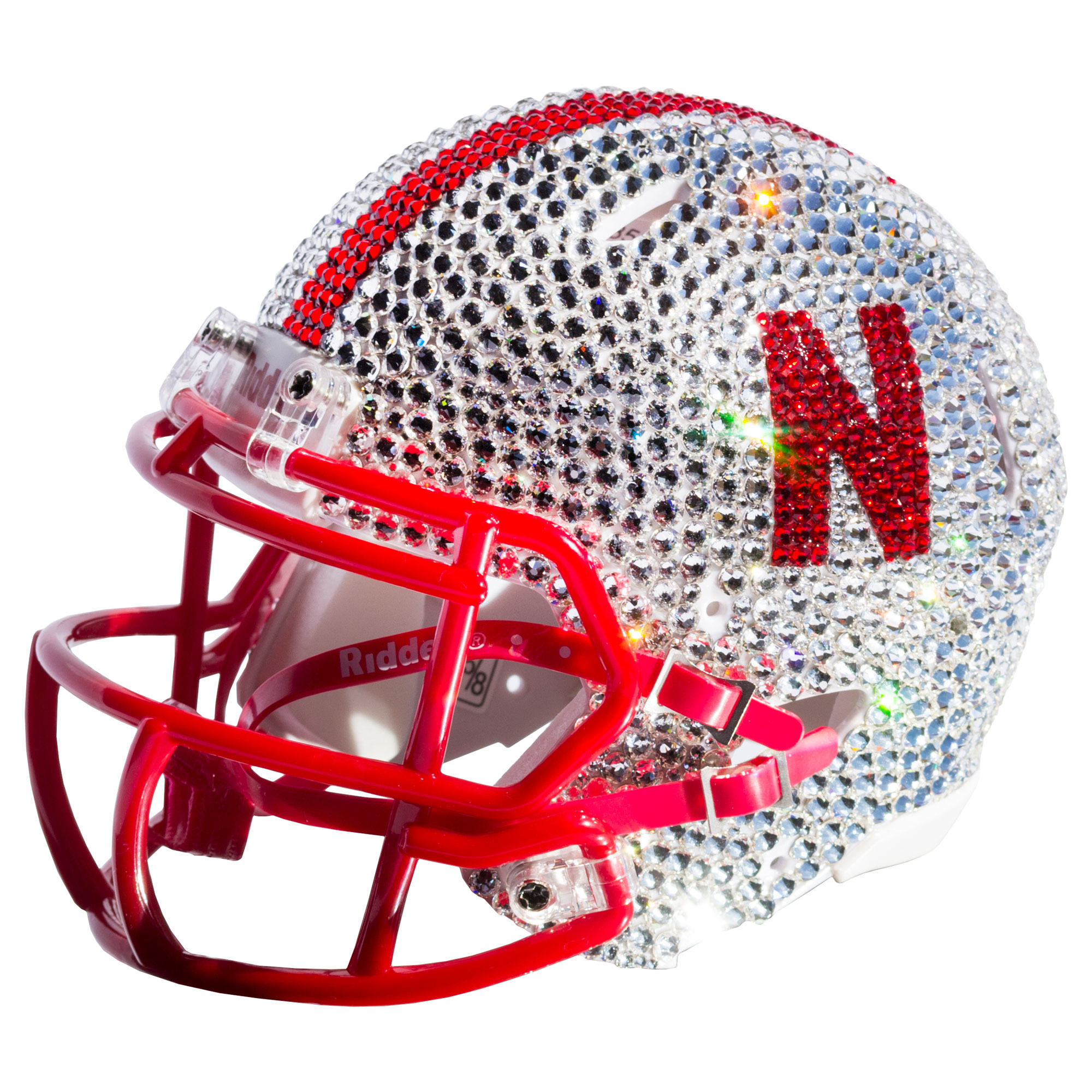 Nebraska Huskers Swarovski Crystal Mini Football Helmet