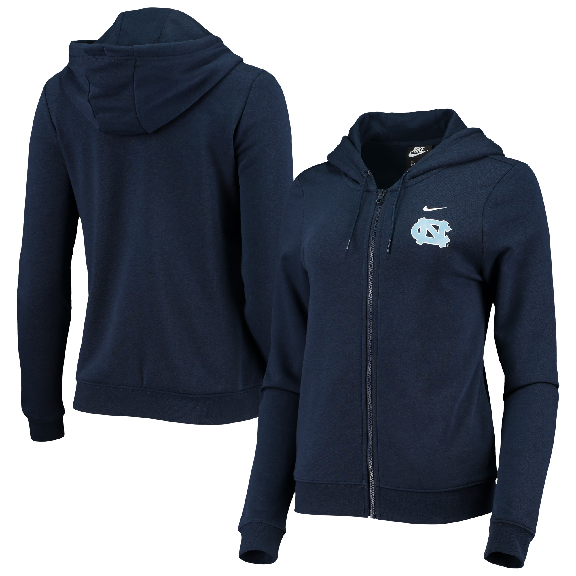 Women's Nike Navy North Carolina Tar Heels Varsity Fleece Full-Zip Hoodie - Image 5