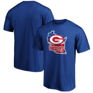 Men's Royal Green Bay Packers Banner State T-Shirt