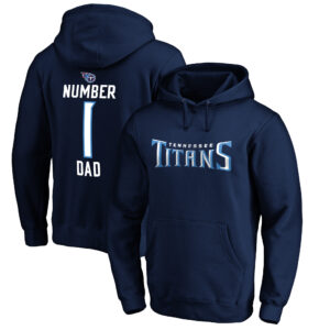 Men's Navy Tennessee Titans #1 Dad Pullover Hoodie