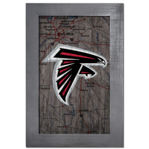 Atlanta Falcons 11'' x 19'' Framed Team City Map Sign