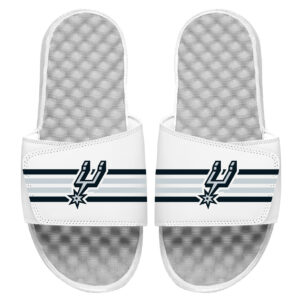 Men's ISlide White San Antonio Spurs Stripes Slide Sandals