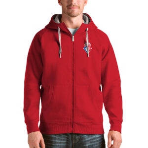 Men's Antigua Red Portland Trail Blazers NBA 75th Anniversary Victory Full-Zip Hoodie