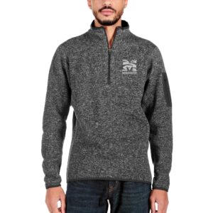 Men's Antigua Black Morehouse Maroon Tigers Big & Tall Fortune Quarter-Zip Pullover Jacket