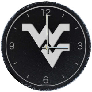 Gray West Virginia Mountaineers 12'' Slate Clock