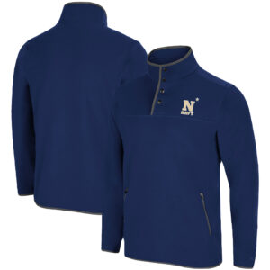 Men's Colosseum Navy Navy Midshipmen Rebound Snap Pullover Jacket