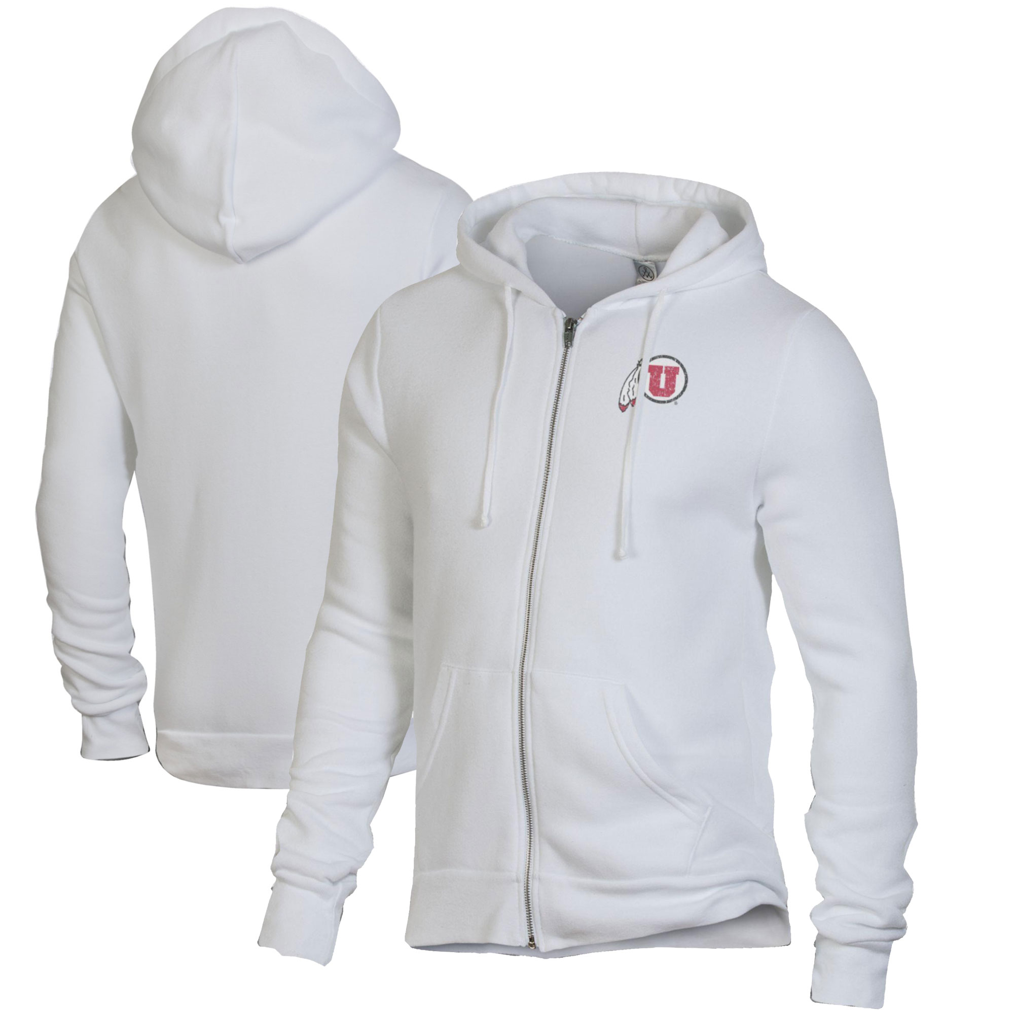 Men's Alternative Apparel White Utah Utes Rocky Full-Zip Hoodie - Image 5