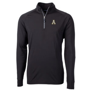 Men's Cutter & Buck Black Appalachian State Mountaineers Big & Tall Adapt Eco Knit Quarter-Zip Pullover Jacket
