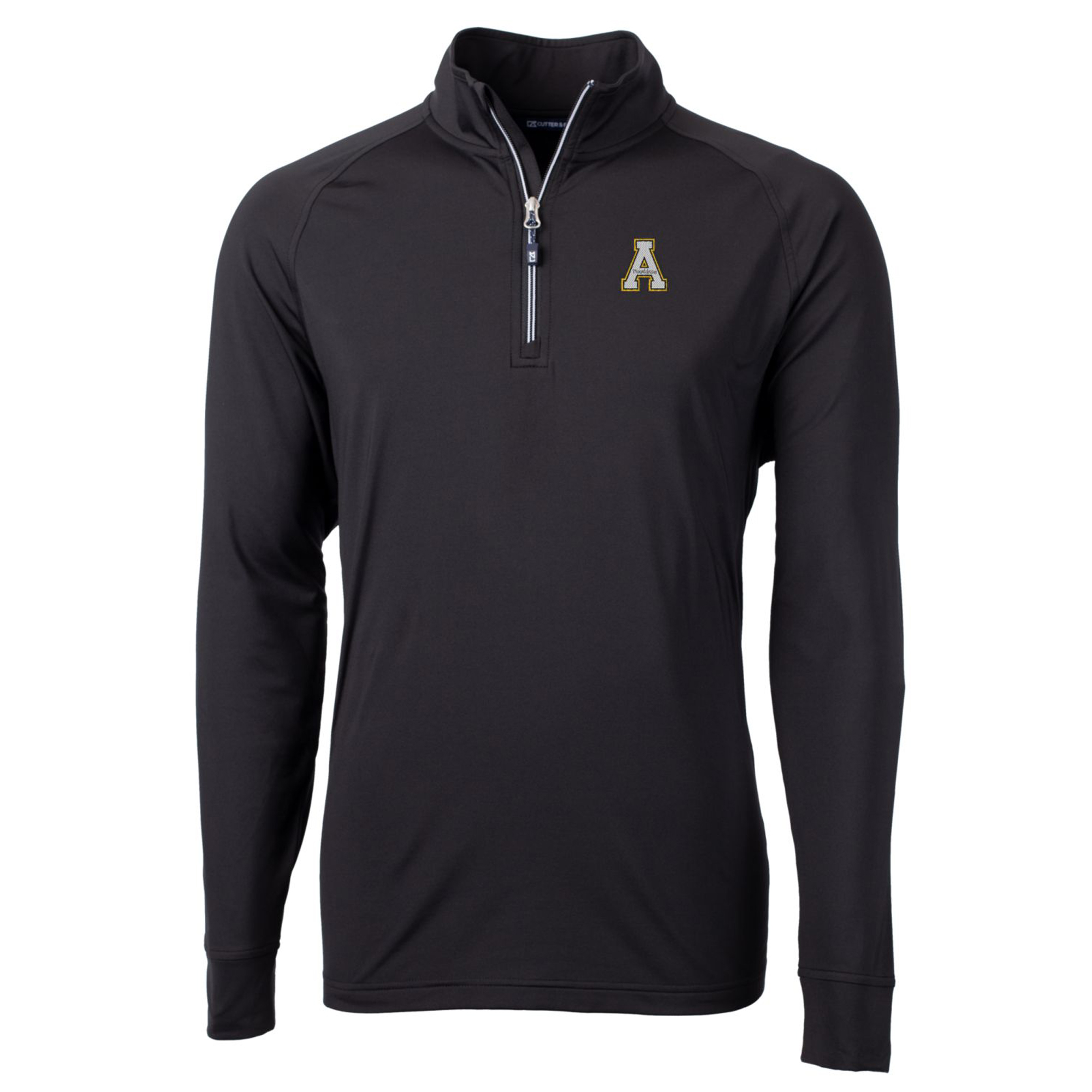 Men's Cutter & Buck Black Appalachian State Mountaineers Big & Tall Adapt Eco Knit Quarter-Zip Pullover Jacket