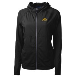 Women's Cutter & Buck Black Bowie State Bulldogs Adapt Eco Knit Full-Zip Jacket