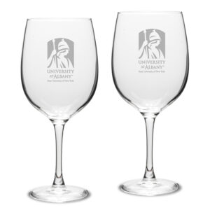 UAlbany Great Danes 19oz. 2-Piece Traditional Robusto Red Wine Table Glass Set