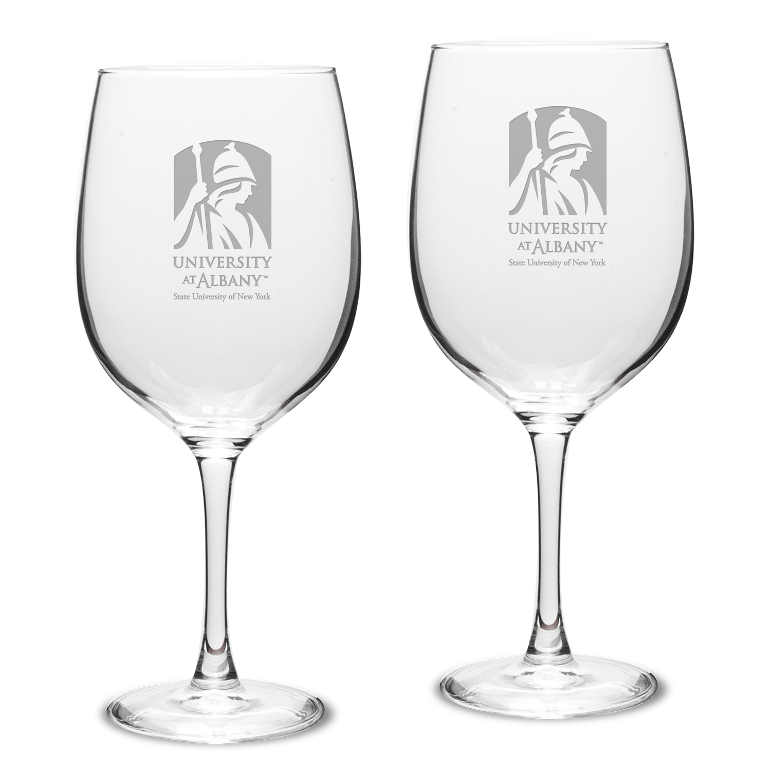 UAlbany Great Danes 19oz. 2-Piece Traditional Robusto Red Wine Table Glass Set