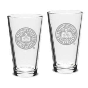 Illinois State Redbirds Logo 16oz. 2-Piece Classic Pub Glass Set